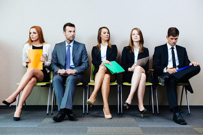 Job seeker organizing notes during a job search