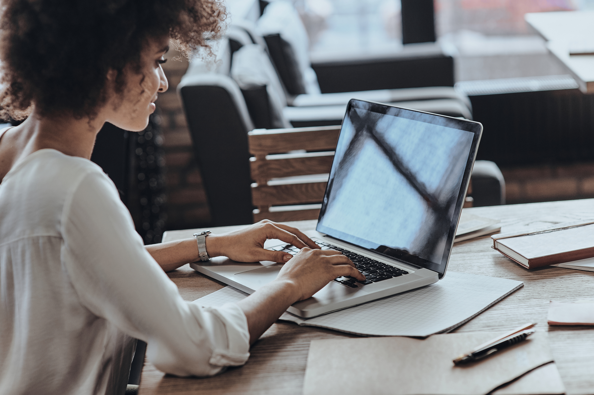 Hiring manager reviewing resume documents