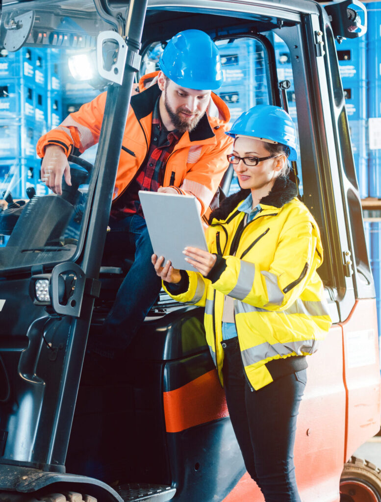Warehouse logistics team handling inventory and shipping operations